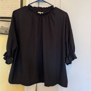 Madewell Black Ruffled Women's Top